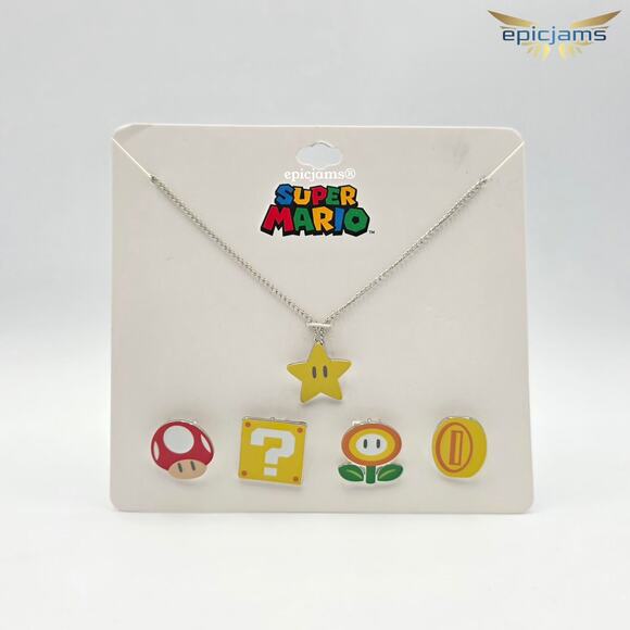 Super Mario Icons Interchangeable Charms Necklace Set New - Picture 1 of 2